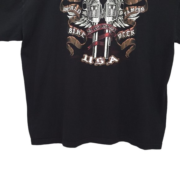 Bike Week 2009 Daytona Beach T Shirt Mens 3XL Double Sided Crew Neck Black Biker - Picture 14 of 16